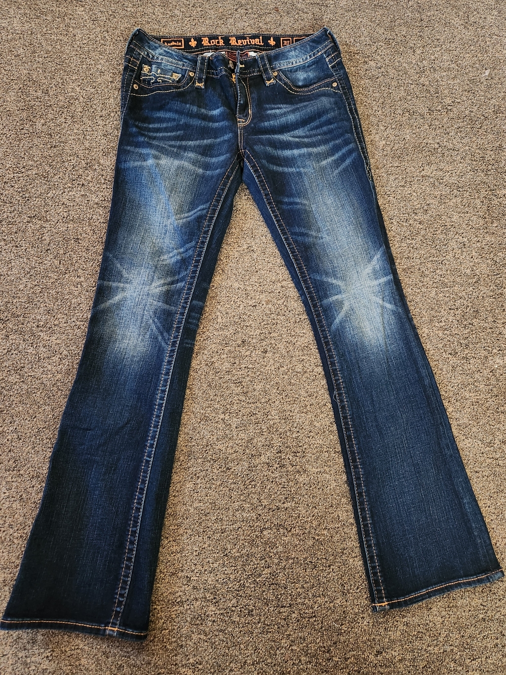 Rock Revival Women's Dark Blue Bootcut Jeans Anabele 30